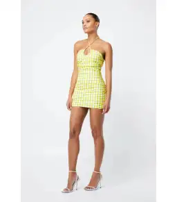 Mossman Check On It Mini Dress Green/Yellow Check Size AU 12 for rent on The Volte - image 1
