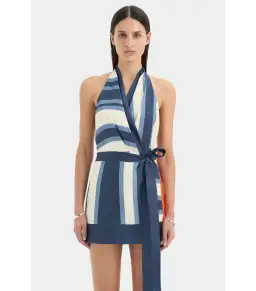 Sir The Label Dazed Wrap Halter Mini Dress Studio Print Size 1 / AU 8 for rent on The Volte - image 3