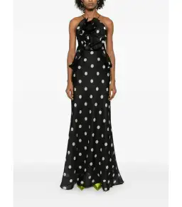 Zimmermann Crush Ruffle Halter Maxi Gown Polka Dot Size 2 / AU 12