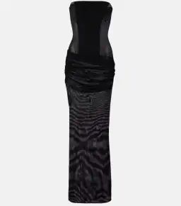 Alex Perry Sheer Strapless Corset Maxi Dress in Black Size AU 8 for rent on The Volte - image 4
