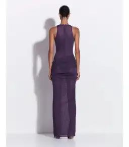 Alex Perry Tucked Halter Column Maxi Dress in Purple Size AU 10 for rent on The Volte - image 2