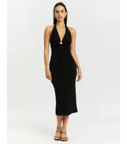 MISHA Theodora Midi Dress Black Size AU 8 for rent on The Volte - image 2