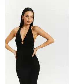 MISHA Theodora Midi Dress Black Size AU 8 for rent on The Volte - image 3