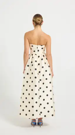 Pasduchas Dottie Strapless Midi Size 8 in Cream/Black for rent on The Volte - image 3