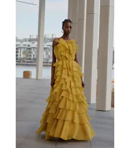 Aje Cleo Maxi Gown in Chartreuse Size 6 for rent on The Volte - image 5