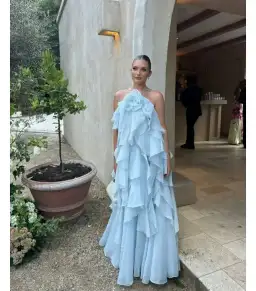 Aje Pandorea Layered Maxi Dress Silver Blue Size AU 10 for rent on The Volte - image 4