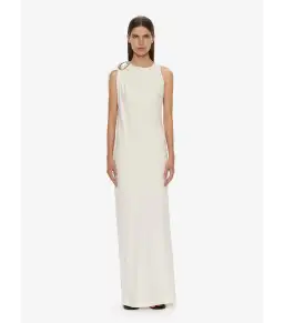 Christopher Esber Stone Pin Column Tee Maxi Dress White Size AU 12 for rent on The Volte - image 1