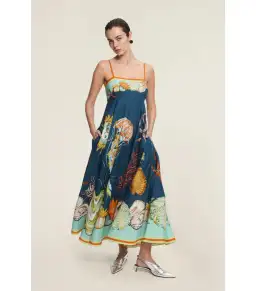 Alemais Dorian Midi Sundress Navy Size AU 8 for rent on The Volte - image 1