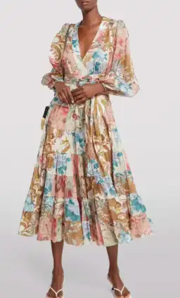 Zimmermann Cassia Patch Wrap Midi Dress Print Size 2/AU12 for rent on The Volte - image 4