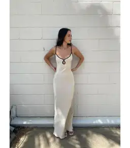 Bec & Bridge Cedar Maxi Dress Oyster/Black Size AU 6 for rent on The Volte - image 1