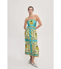 Alémais La Musica Midi Dress Exclusive Blue Print Size 8 for rent on The Volte - image 1