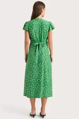 Faithfull The Brand Doriet Midi Dress Suzette Green - Size AU 10 for rent on The Volte - image 3