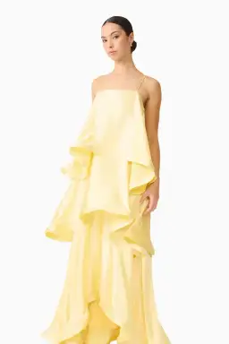 ELLIATT TILLY TIERED MAXI DRESS IN BUTTER YELLOW SIZE 8 (S) for rent on The Volte - image 4