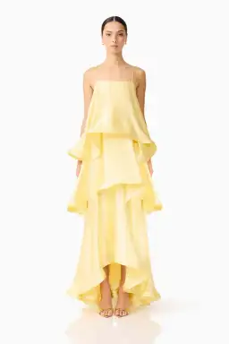 ELLIATT TILLY TIERED MAXI DRESS IN BUTTER YELLOW SIZE 8 (S) for rent on The Volte - image 1