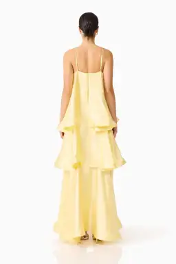 ELLIATT TILLY TIERED MAXI DRESS IN BUTTER YELLOW SIZE 8 (S) for rent on The Volte - image 3