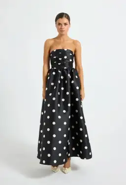 Pasduchas Dottie Strapless Midi Black/Cream Size 6 for rent on The Volte - image 1