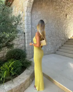 Asta Resort Natalia Dress Chartreuse Sequin Size Small for rent on The Volte - image 2