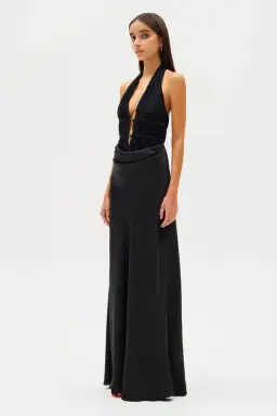 Misha Collection Celine Maxi Dress Black Size 8 for rent on The Volte - image 1