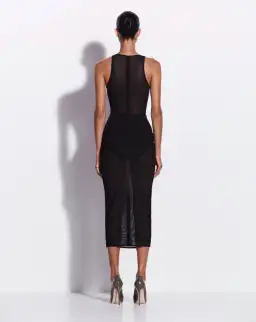 Alex Perry Halter Midi Dress in Stretch Mesh Black AU 8 for rent on The Volte - image 2
