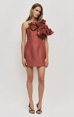 AJE Isla Mini Dress Rust Size 8 for rent on The Volte - image 1