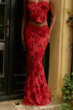 BYDEE FLEURIE MAXI SKIRT & AURELIE TOP IN ROSÉ. SIZE XS / AU 6-8 for rent on The Volte - image 16