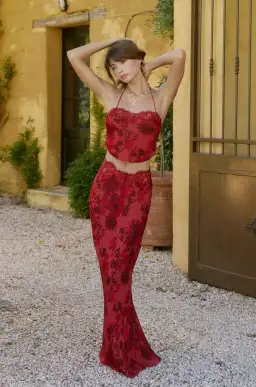 BYDEE FLEURIE MAXI SKIRT & AURELIE TOP IN ROSÉ. SIZE XS / AU 6-8 for rent on The Volte - image 10