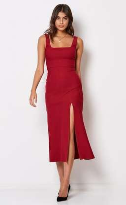 Bec and Bridge Schiffer Midi Dress Red Size 8 for rent on The Volte - image 1