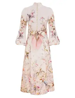 Zimmermann Rebellion Button Midi Dress in Cream Aviary Size 2 / AU 12  for rent on The Volte - image 1