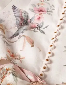 Zimmermann Rebellion Button Midi Dress in Cream Aviary Size 2 / AU 12  for rent on The Volte - image 2