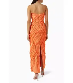 Aje Terrene Frill Maxi Dress Orange Size AU 14 for rent on The Volte - image 3