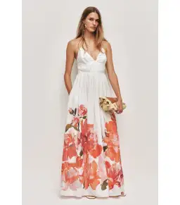 Aje Vacation Maxi Dress Rosa Bold Ivory Size AU 6 for rent on The Volte - image 1