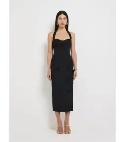 Sheike Maya Midi Dress Black Size AU 16 