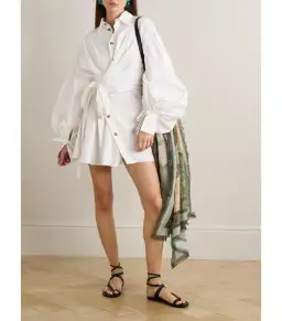 Zimmermann Rebellion Poplin Mini Dress in Ivory Size 0 / AU 8 for rent on The Volte - image 1