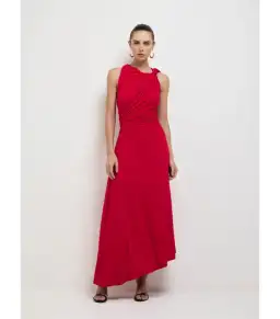 Sheike Emporium Midi Dress Red Size AU 12