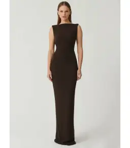 Effie Kats Verona Maxi Gown Coffee Brown Size M / AU 10 for rent on The Volte - image 1