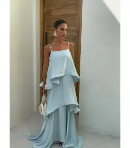 Elliatt Tilly Tiered Maxi Dress Blue Size AU 16  for rent on The Volte - image 1