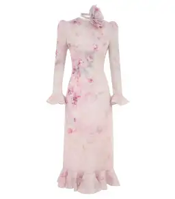 Zimmermann Crush Flower Midi Dress in Pink Floral Size 1 / AU 10 for rent on The Volte - image 5