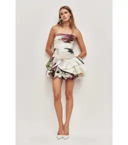 Aje Violette Bubble Hem Mini Dress Impressionist Size AU 14 for rent on The Volte - image 2