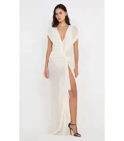 Bec & Bridge Leia Drape Maxi Gown Buttercream Size AU 6 for rent on The Volte - image 1