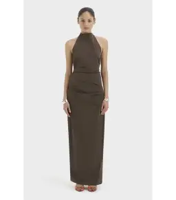 Sir the Label Sol Halter Gown in Mocha Size 1 / AU 8