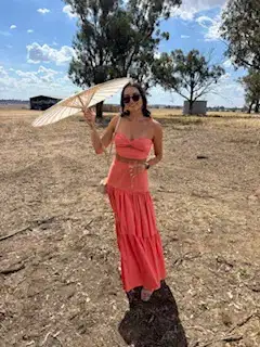 RUNAWAY THE LABEL - AYLA MAXI SKIRT & CROP IN SUNSET SHOWPO for rent on The Volte - image 5