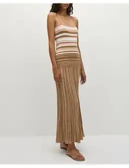 Faithfull The Brand ESENIA KNIT DRESS Brown Size 10 for rent on The Volte - image 3