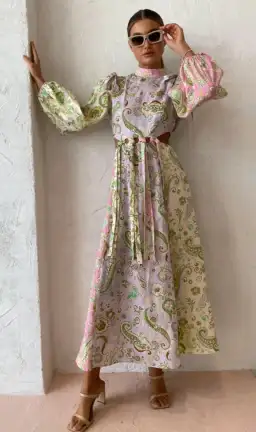 Alemais Marta Cutout Midi Dress In Multi Size 6 for rent on The Volte - image 1