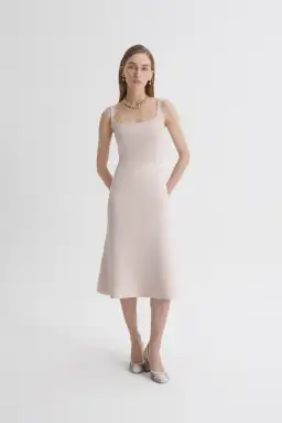 Scanlan Theodore Crepe Bralette Knit Dress in Grey Beige for rent on The Volte - image 3