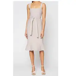 Scanlan Theodore Crepe Bralette Knit Dress in Grey Beige for rent on The Volte - image 1