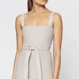 Scanlan Theodore Crepe Bralette Knit Dress in Grey Beige for rent on The Volte - image 2