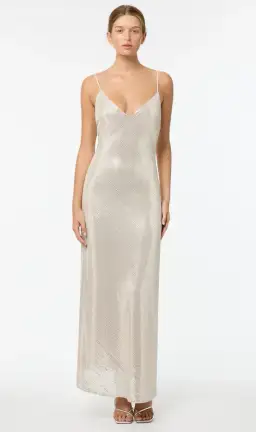 Manning Cartell High Voltage Slip Maxi Dress Nude Silver Size 6  for rent on The Volte - image 1