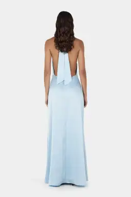 Hansen And Gretel Petra Satin Backless Gown Sky Blue Size 10 for rent on The Volte - image 2