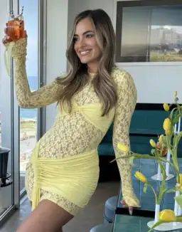 Deconduarte Ortigia Mini Dress Baby Yellow Size 8/S for rent on The Volte - image 2