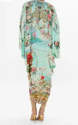 Camilla T Shape Long Kaftan The Jewellery Museum One Size Silk Dress for rent on The Volte - image 3
